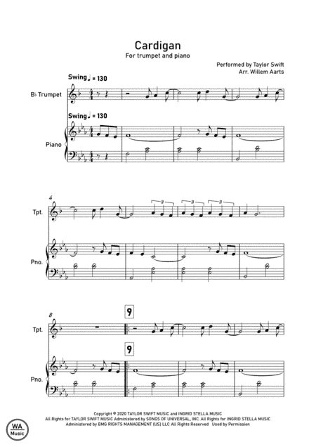 Cardigan (arr. Willem Aarts)