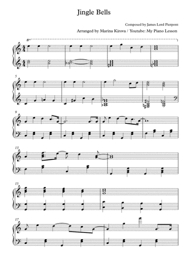 Jingle Bells Sad Christmas Version -  Jingle Bells Piano Solo  (Advanced) (arr. Marina Kirova)