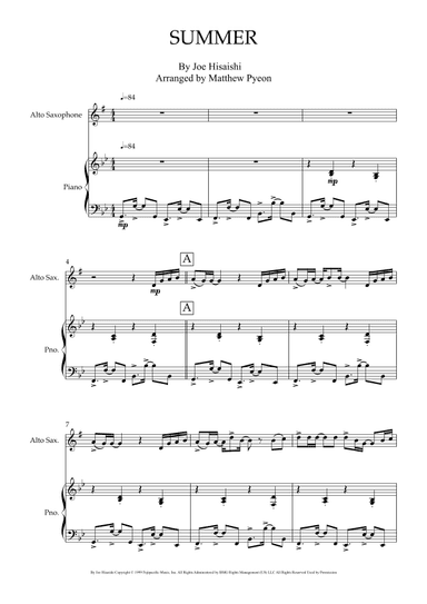 Summer (arr. Matthew pyeon)