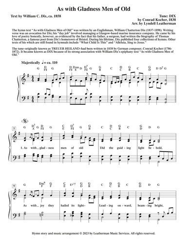 As With Gladness Men of Old (arr. Lyndell Leatherman)
