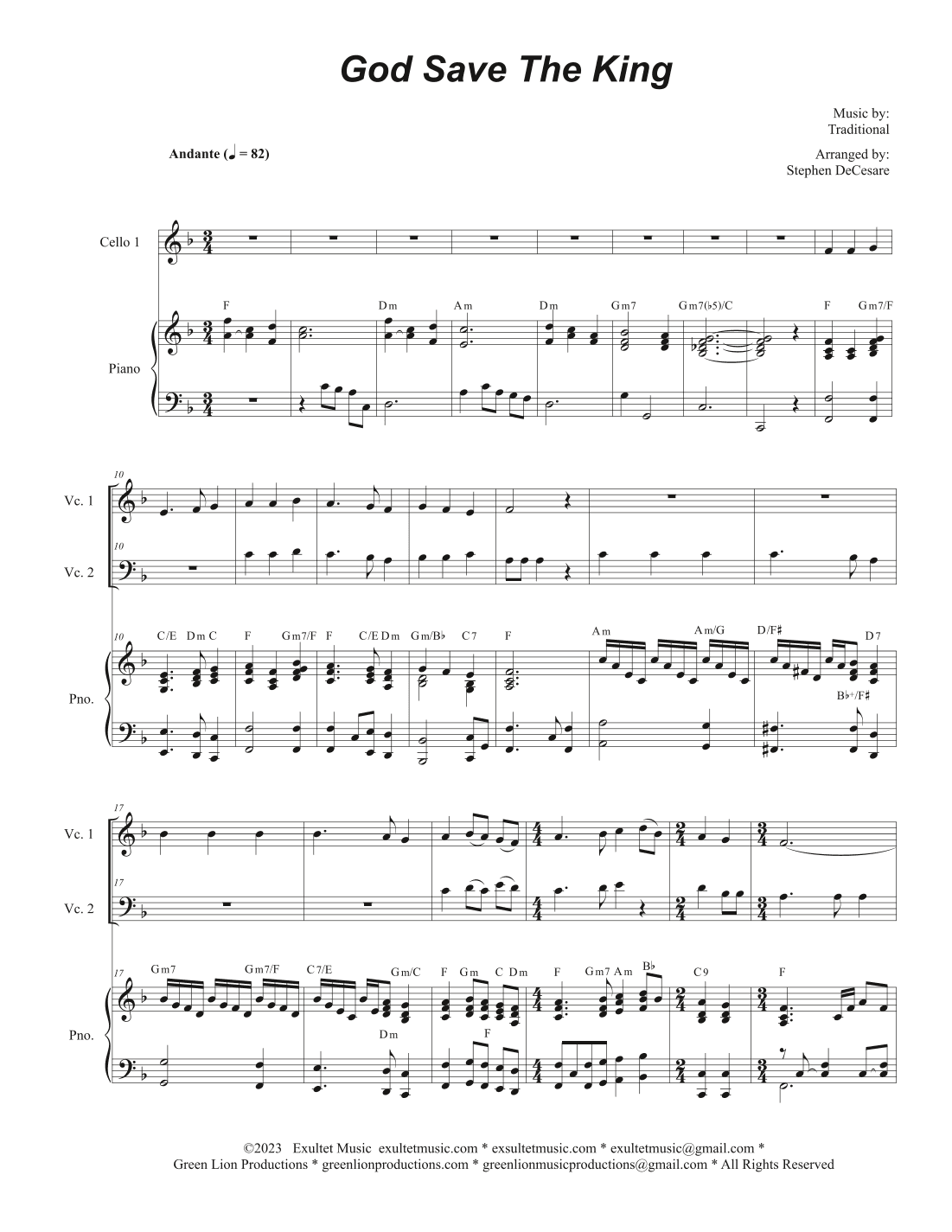 God Save The King (Cello Duet - Alternate Version) (arr. Stephen DeCesare)