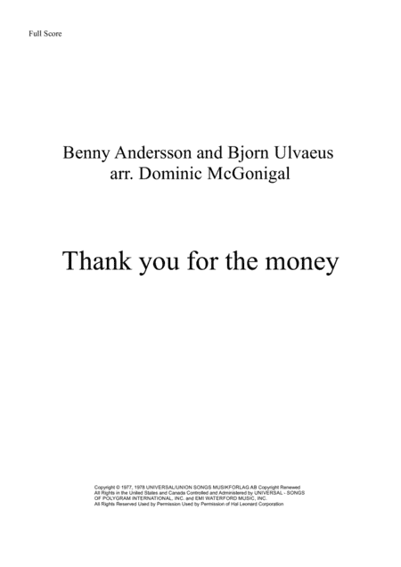 Thank You For The Music (arr. C8 Music)