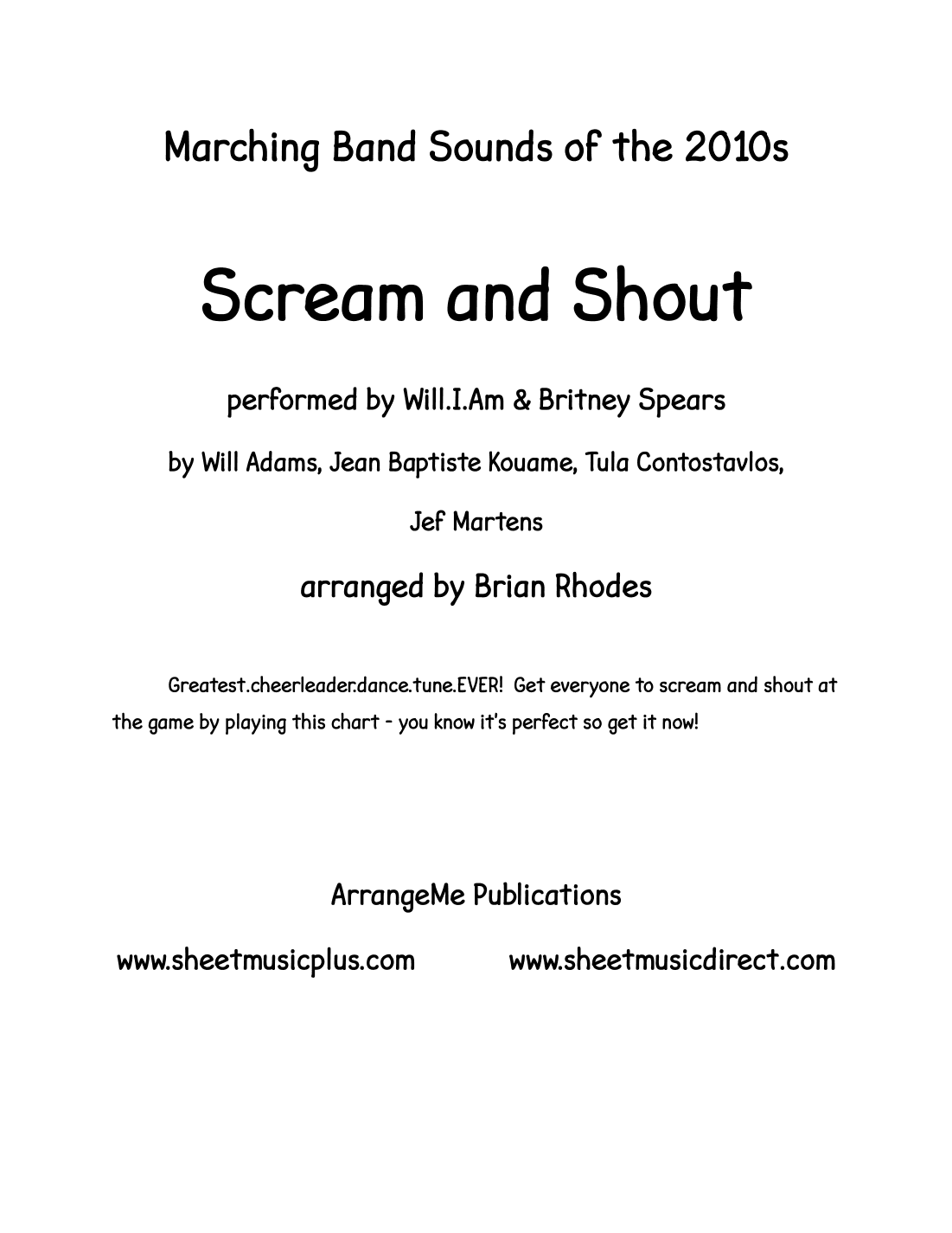 Scream & Shout (arr. Brian Rhodes)