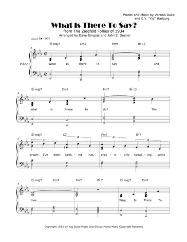 What Is There To Say (arr. Dave Gingras and John E. Dosher)