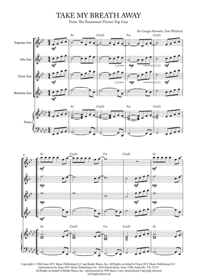 Take My Breath Away (love Theme) (arr. Karen Gueiros)
