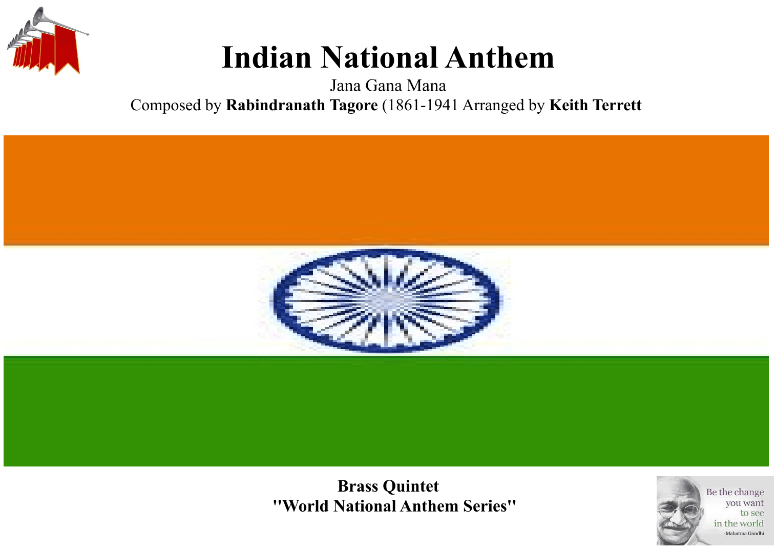 Indian National Anthem for Brass Quintet (World National Anthem Series) (arr. Keith Terrett)
