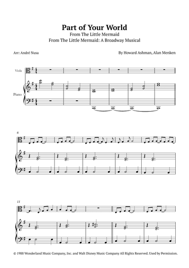 Part Of Your World (arr. André Nusa)