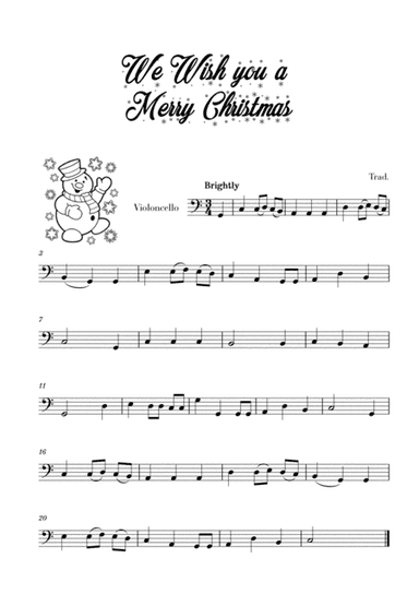 We Wish you a Merry Christmas (for Cello) (arr. Cadenza Editions)