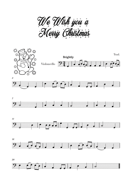 We Wish you a Merry Christmas (for Cello) (arr. Cadenza Editions)