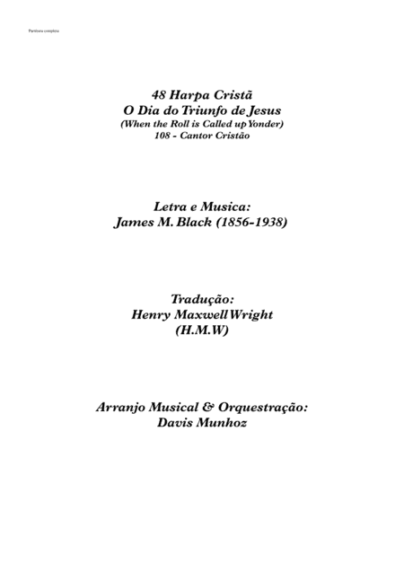 When the Roll is Called up Yonder (arr. Davis Munhoz)