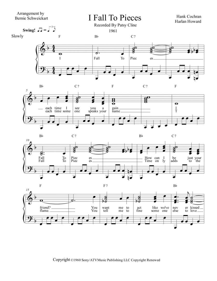 I Fall To Pieces (arr. Bernie Schweickart)