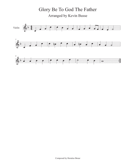 Glory Be To God The Father - Violin (arr. Kevin Busse)