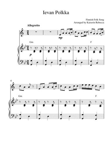 Ievan Polkka (Bb clarinet solo and piano accompaniment) (arr. Kaiserin Rebecca)