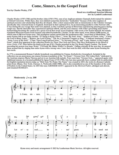 Come, Sinners, to the Gospel Feast (arr. Lyndell Leatherman)