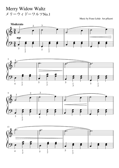 "Merry Widow Waltz No.1" (Cdur) (arr. pfkaori)