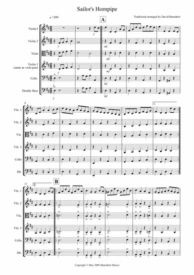 Sailor's Hornpipe for String Orchestra (arr. David Burndrett)