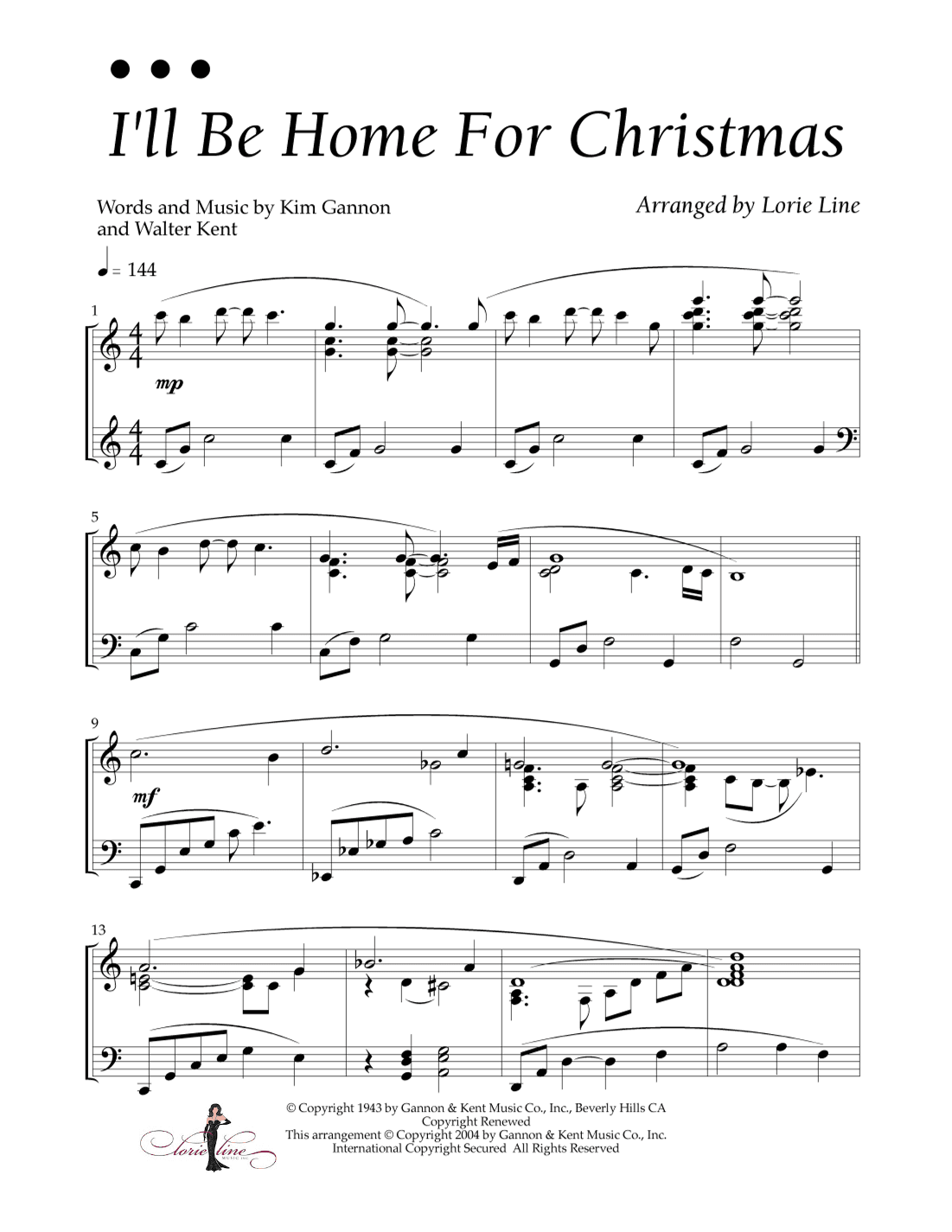 I'll Be Home For Christmas (arr. Lorie Line)