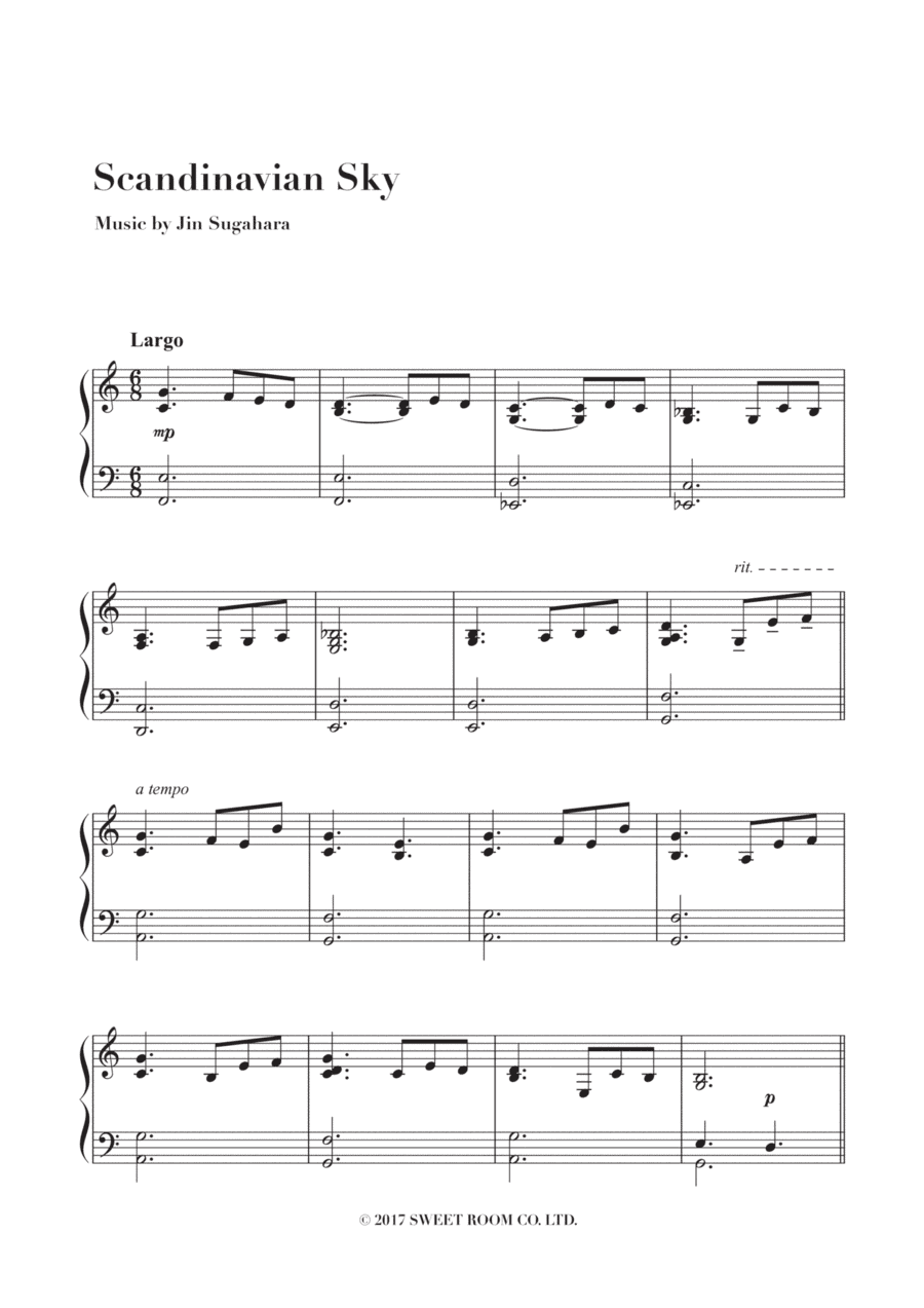 Scandinavian Sky - Silent & Slow Piano Solo Sheet Music