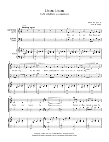 Listen, Listen (SATB with Piano Accompaniment)