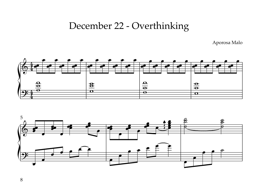 December 22 - Overthinking