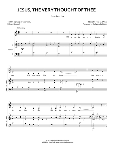 Jesus, the Very Thought of Thee (Vocal Solo - Low) (arr. Rebecca Belliston)