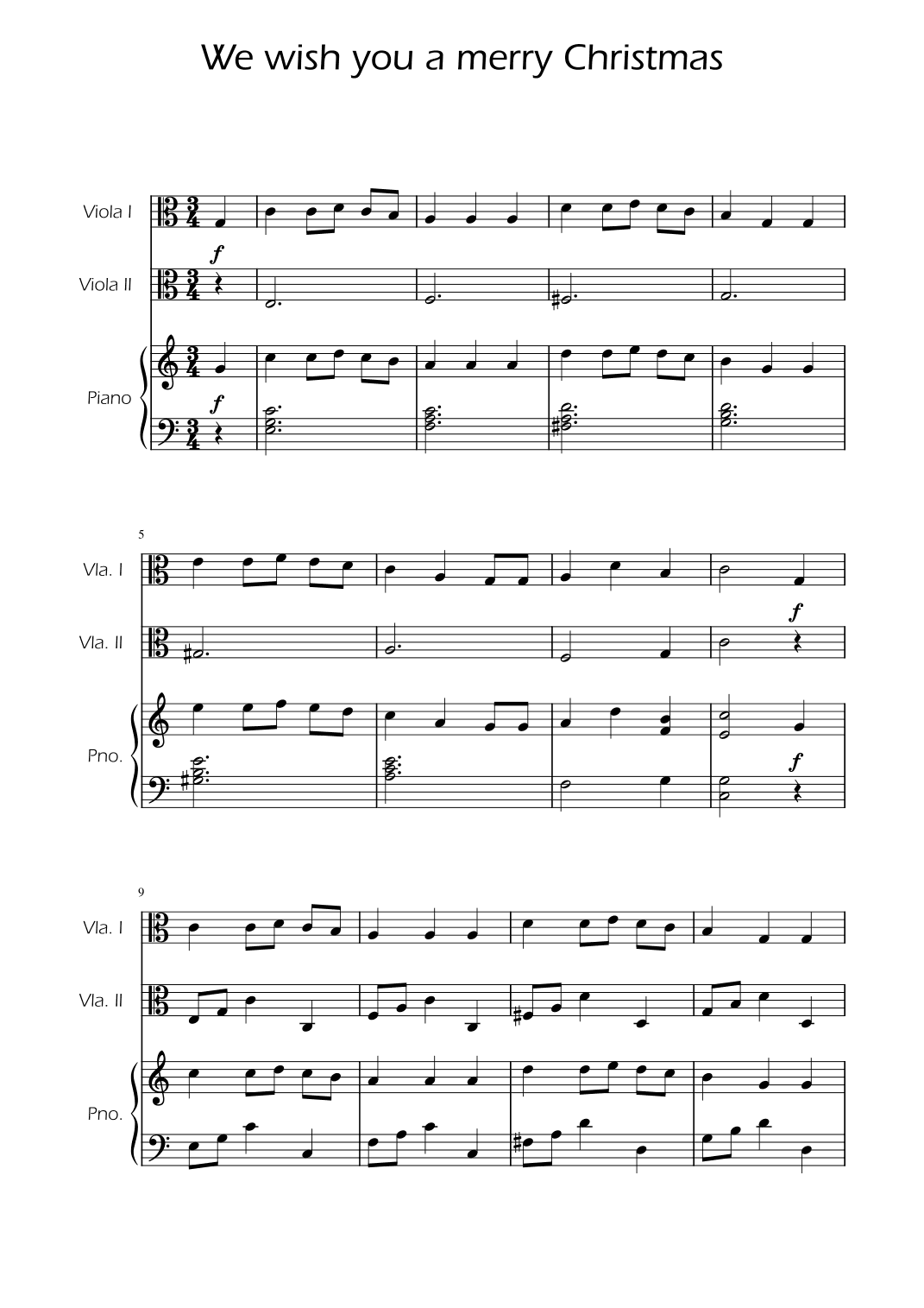 We Wish You a Merry Christmas - String Duet w/ Piano (arr. Ygor Nunes)