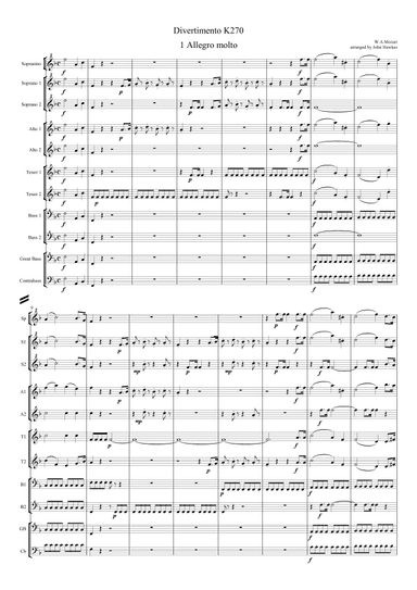 Mozart: Divertimento KV 270 (arr. John Hawkes)
