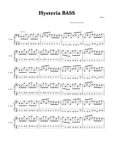 Hysteria (arr. Joa)