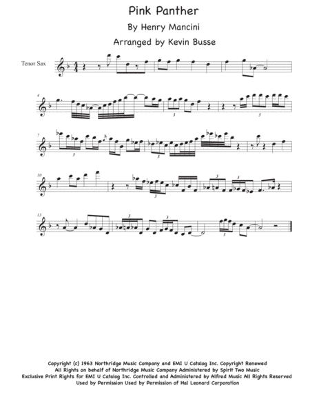 The Pink Panther from THE PINK PANTHER (arr. Kevin Busse)