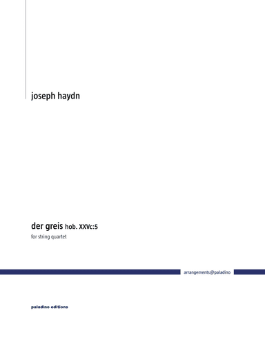 Der Greis ("Aus des Ramlers Lyrischer Blumenlese"), Hob. XXVc:5, for String Quartet - Score Only (arr. Martin Rummel)
