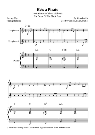 He's A Pirate (arr. Rodrigo Faleiros)