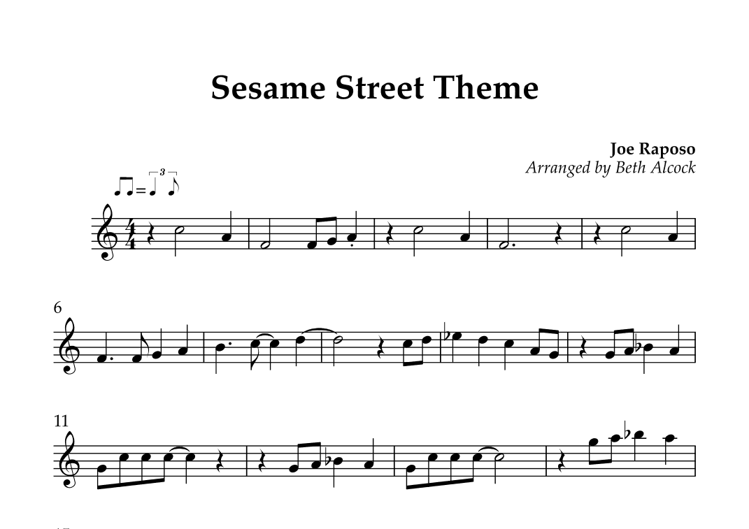 Sesame Street Theme (arr. Beth Alcock)