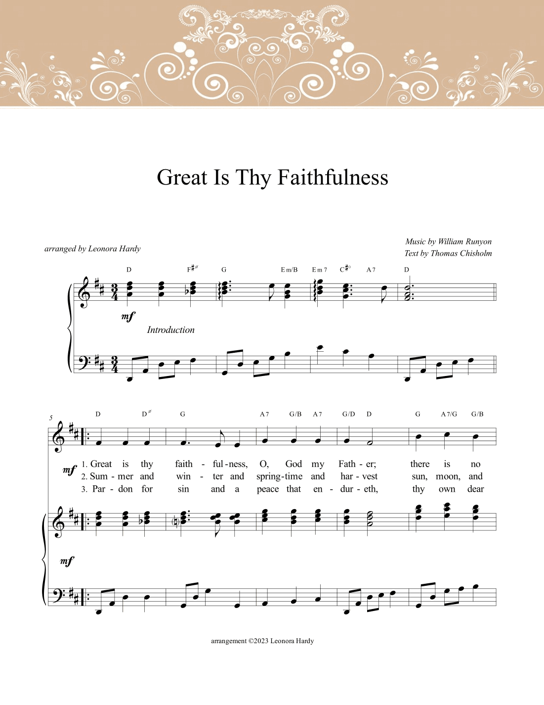 Great Is Thy Faithfulness (arr. Leonora Hardy)