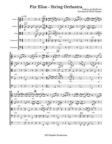 Für Elise - String Orchestra (arr. Phyllis Hopper)