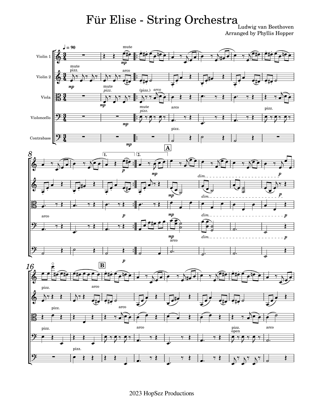 Für Elise - String Orchestra (arr. Phyllis Hopper)