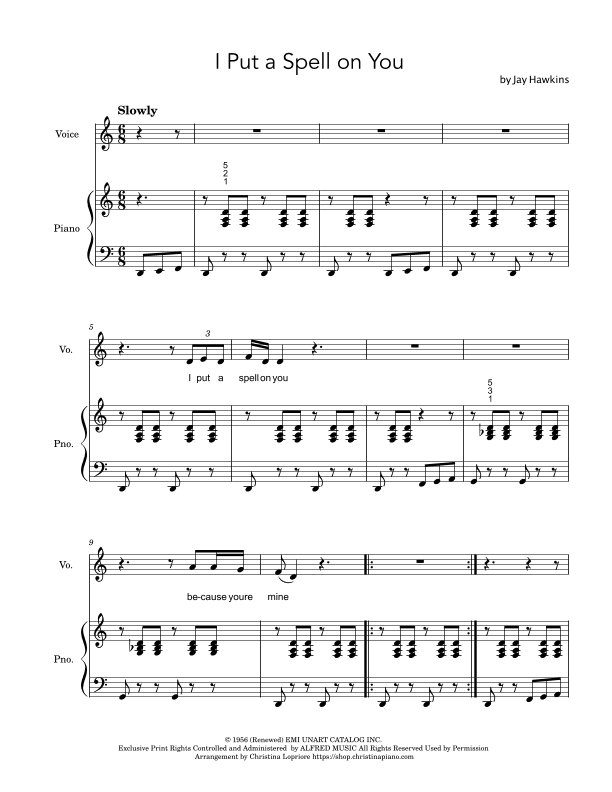 I Put A Spell On You (arr. Christina Lopriore)