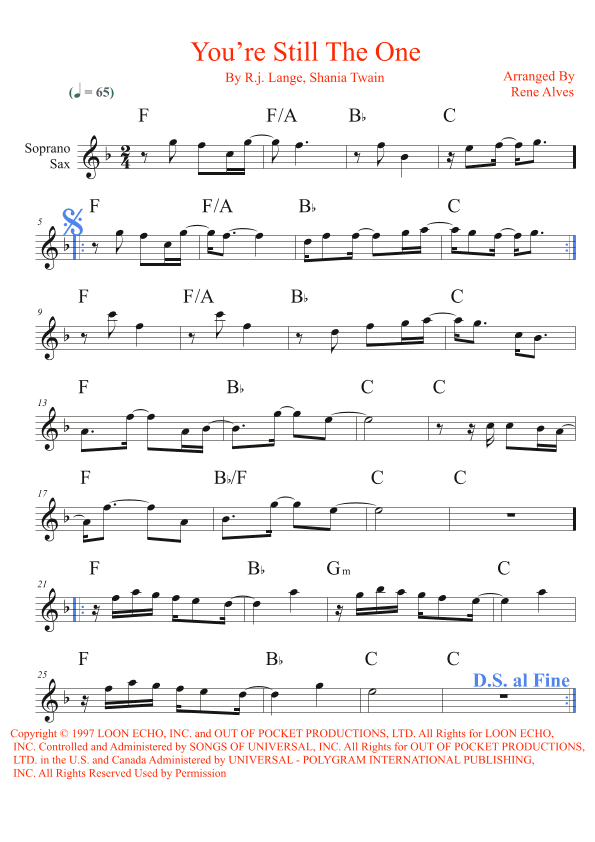 You're Still The One (arr. Rene Alves)