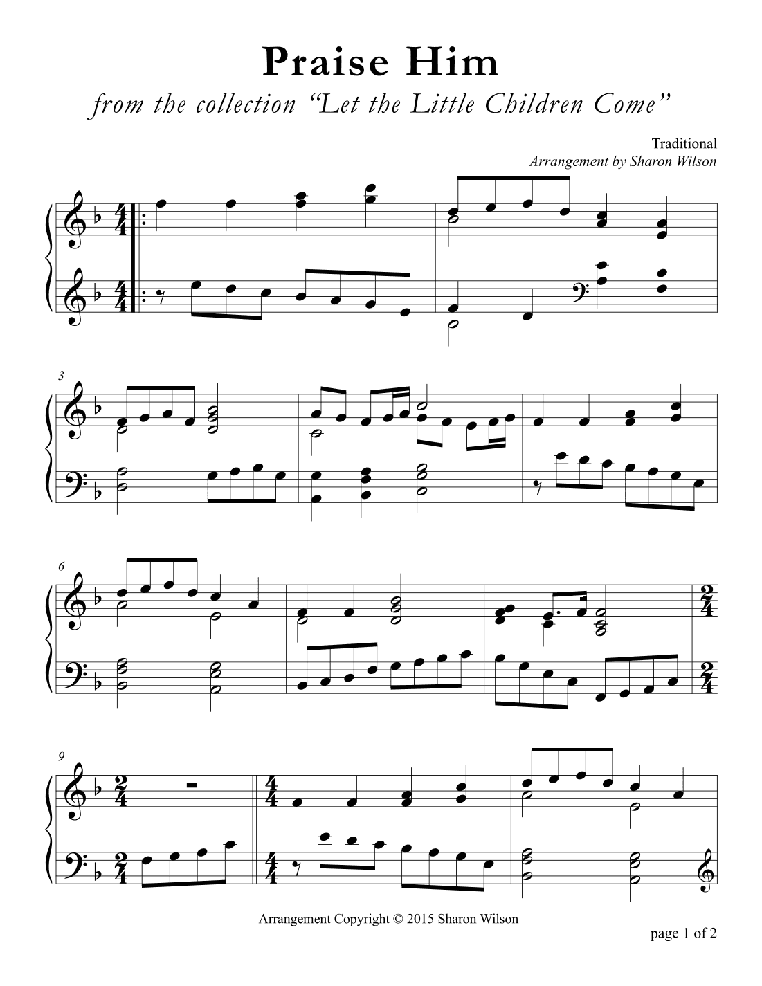 Praise Him, Praise Him (arr. Sharon Wilson)