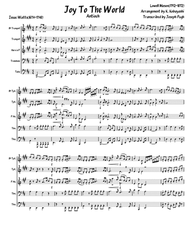 Joy To The World The Lord Is Come(Brass Quintet) (arr. Joseph Pugh)