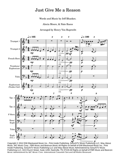 Just Give Me A Reason (arr. Henry Von Ruprecht)