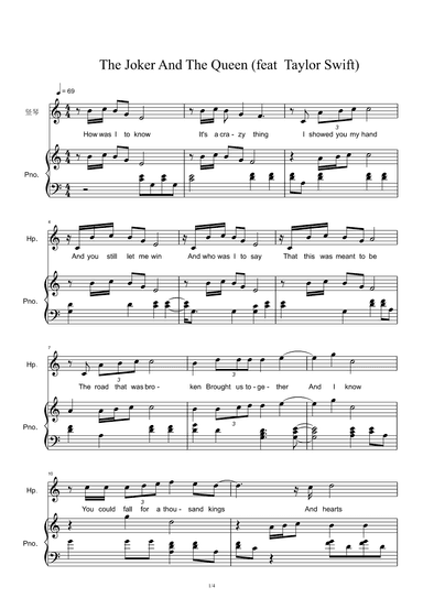 The Joker And The Queen (feat. Taylor Swift) (arr. Mr. Lu Lai)