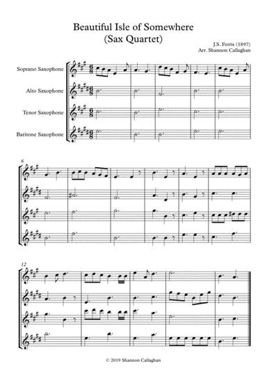 Beautiful Isle of Somewhere - Sax Quartet (arr. Shannon Callaghan)