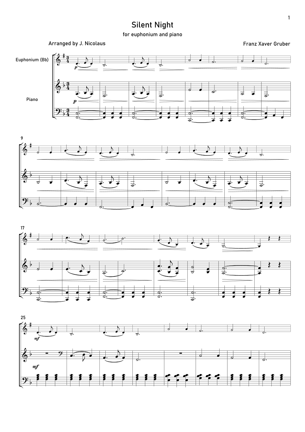 Silent Night (arr. John Nicolaus)