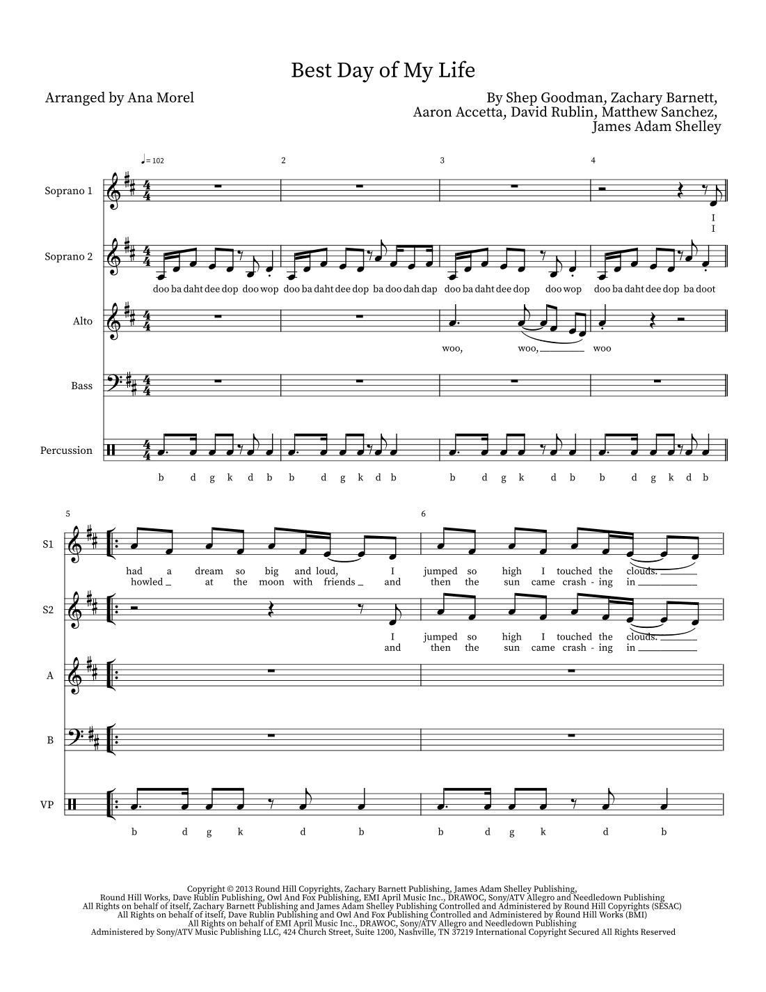 Best Day Of My Life (arr. Ana Morel)