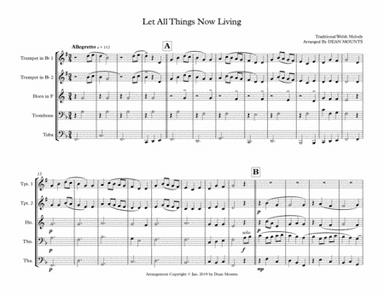 Let All Things Now Living (arr. Dean Mounts)