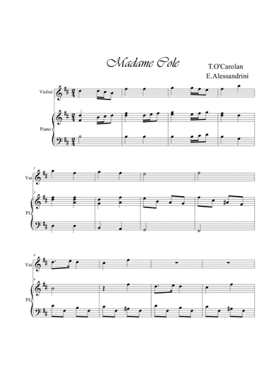 Madame Cole. Violin and piano (arr. Ester Alessandrini)