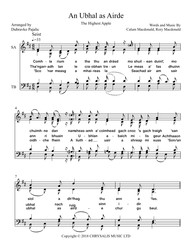 An Ubhal As Airde (arr. Dubravko Pajalic)