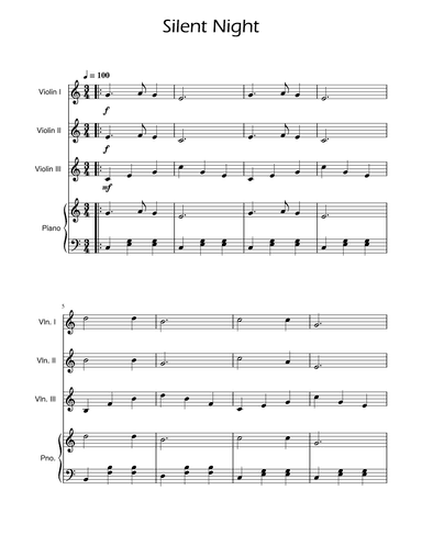 Silent Night - Violin Trio w/ Piano (arr. Ygor Nunes)