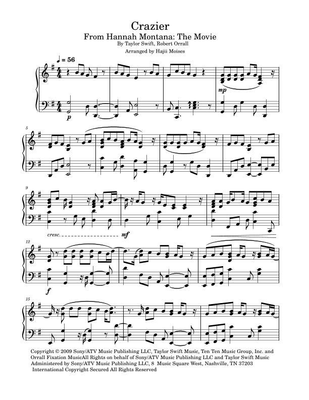 Crazier (arr. Hajii Moises)