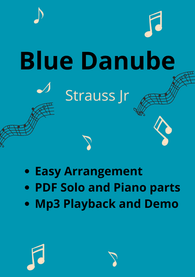 Blue Danube (Strauss Jr) + Mp3 Playback and Demo + Pdf Solo and Piano Parts (arr. Fabio Eduardo de Oliveira)